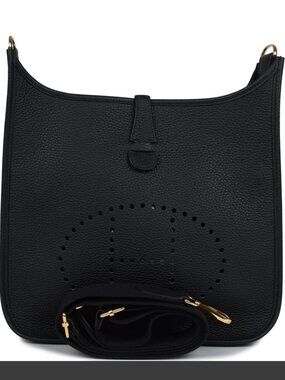 Hermès Evelyne III PM Black Clemence GOLD Hardware Full Set
